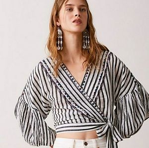 NWT Free People Barcelona Wrap Top